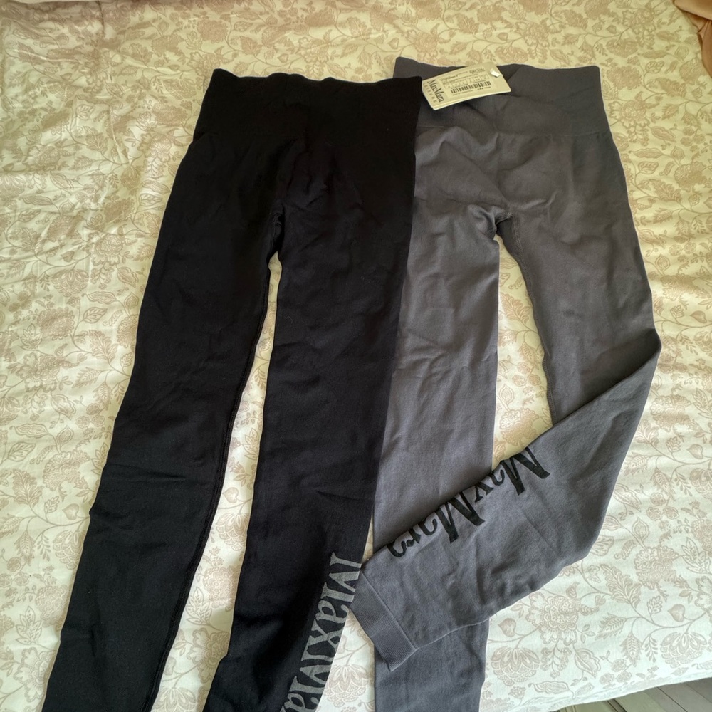 MaxMara Kids Dual Pack Black and Gray Leggings